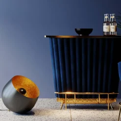 KARE24.se Golvlampa Apollon - Antracitgrå/Guld Ø50cm - KARE Design Best
