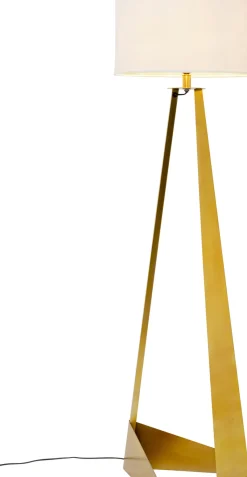 KARE24.se Golvlampa Art Swing - Fot på Mässing, vit skärm, 150cm - KARE Design Outlet