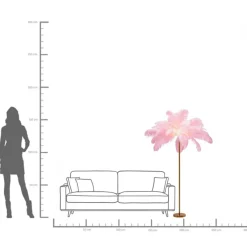 KARE24.se Golvlampa Feather Palm - Rosa, 165cm - KARE Design Online