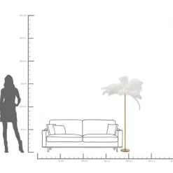 KARE24.se Golvlampa Feather Palm - Vit, 165cm - KARE Design Hot