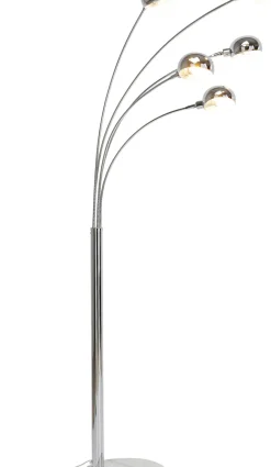KARE24.se Golvlampa Five Fingers - Femarmad Lampa, Krom, 215cm - KARE Design Online