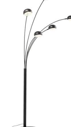 KARE24.se Golvlampa Five Fingers - Femarmad Lampa, Matt Svart, 201cm - KARE Design Outlet