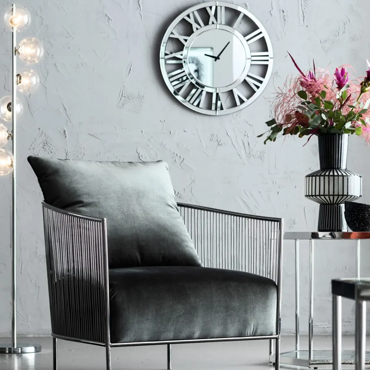KARE24.se Golvlampa Scala Klot - Glas/ Krom, 160 cm - KARE Design Online