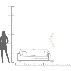 KARE24.se Golvlampa Scala Klot - Glas/ Krom, 160 cm - KARE Design Online