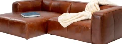 KARE24.se Hörnsoffa Cubetto - Brunt Läder, 170x270cm - KARE Design Outlet