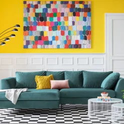 KARE24.se Hörnsoffa Gianni - Mörkgrön Sammet/Svart Höger, 290x167cm - KARE Design Best