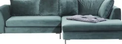 KARE24.se Hörnsoffa Gianni - Mörkgrön Sammet/Svart Höger, 290x167cm - KARE Design Best