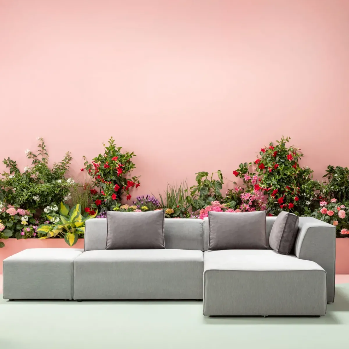 KARE24.se Hörnsoffa Infinity - Grå Höger, 306x182cm - KARE Design Outlet