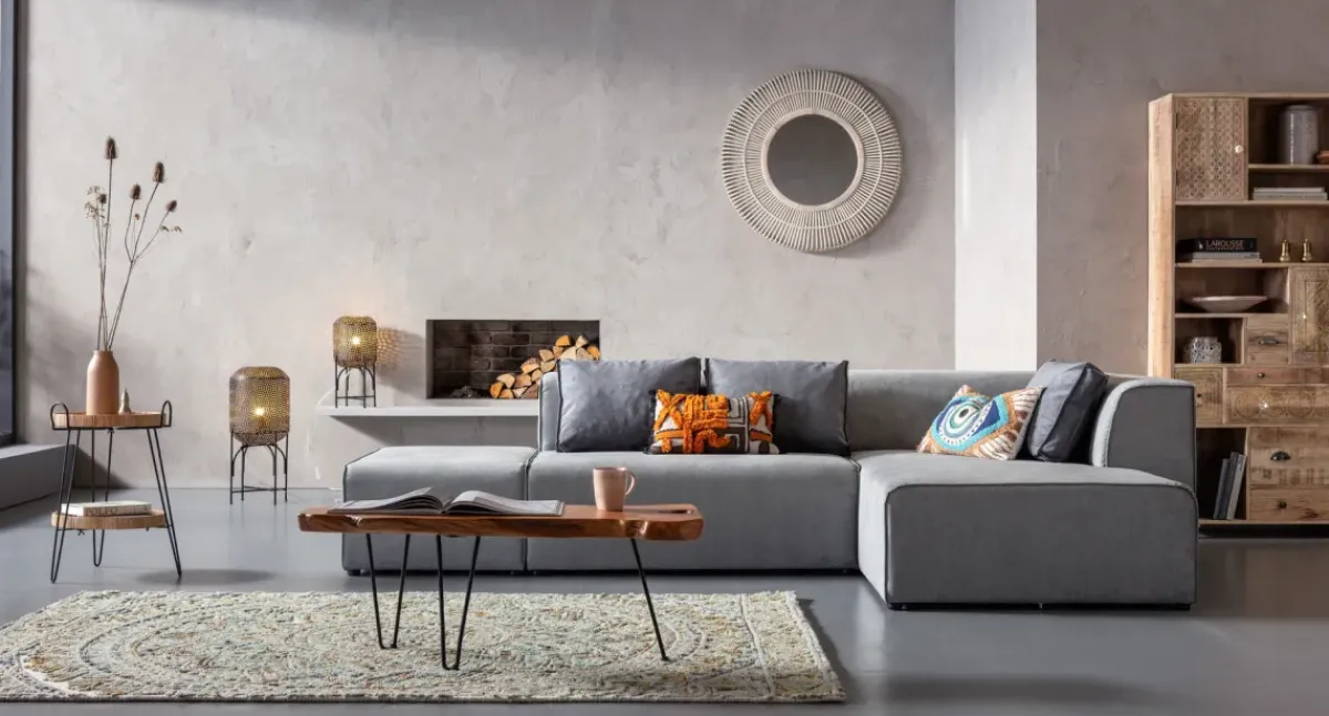 KARE24.se Hörnsoffa Infinity - Grå Höger, 306x182cm - KARE Design Outlet