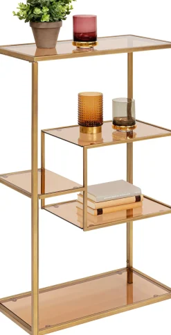 KARE24.se Hylla Loft - Öppen Bokhylla i Guld/Glas, 100x60cm - KARE Design