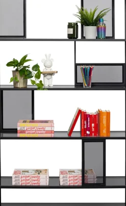 KARE24.se Hylla Skyler - Bokhylla i Svart/Tonat Glas, 195x115cm - KARE Design Clearance