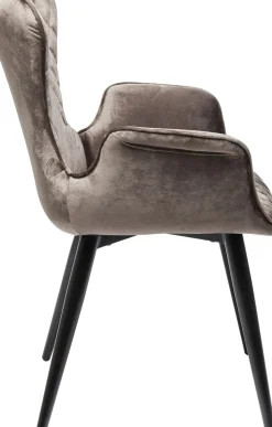 KARE24.se Karmstol Dream - Stol i Brun Sammet/Svarta Ben med Armstöd - KARE Design Online