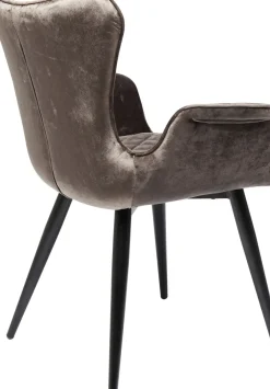KARE24.se Karmstol Dream - Stol i Brun Sammet/Svarta Ben med Armstöd - KARE Design Online