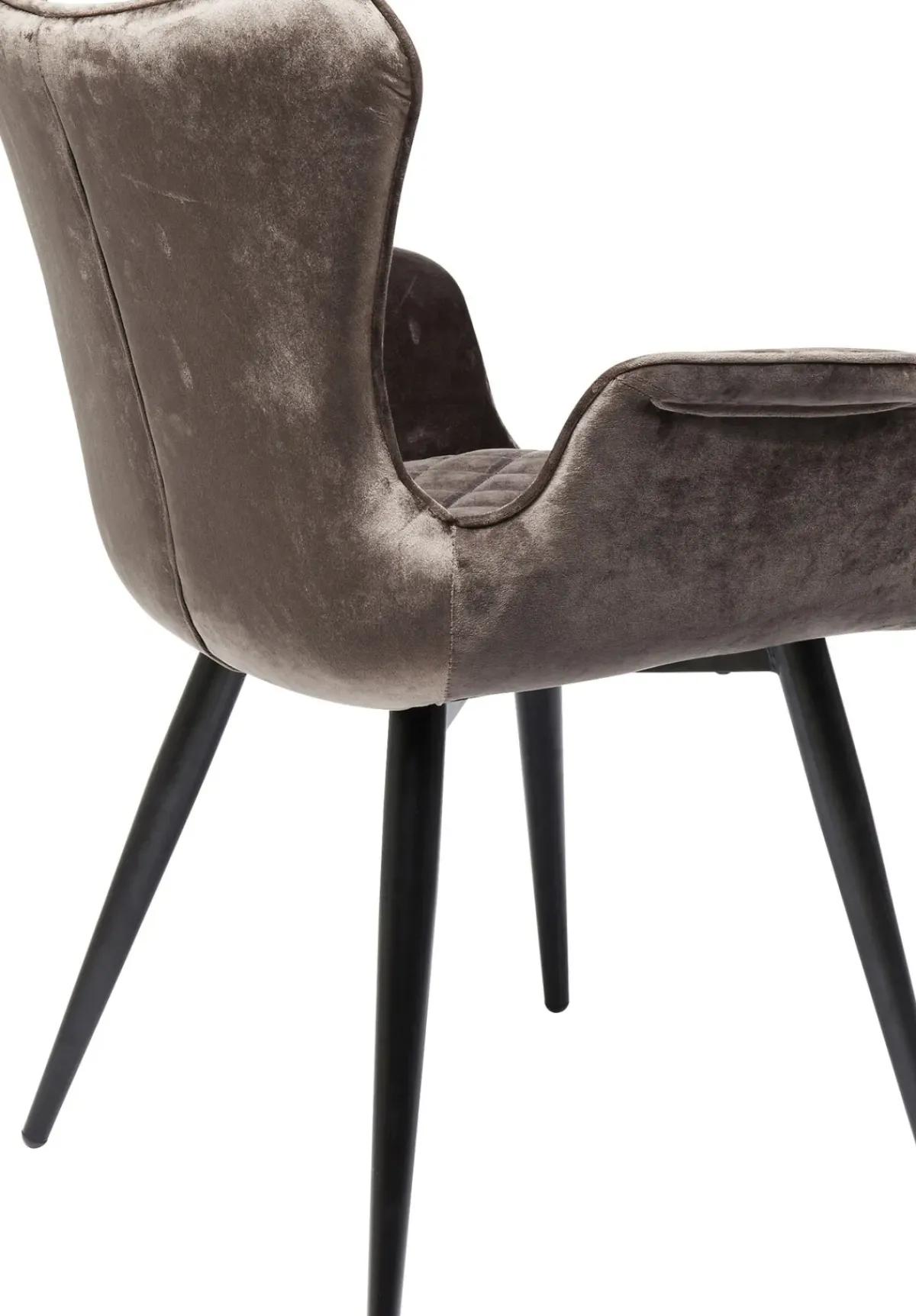 KARE24.se Karmstol Dream - Stol i Brun Sammet/Svarta Ben med Armstöd - KARE Design Online