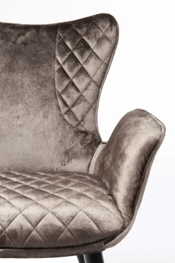 KARE24.se Karmstol Dream - Stol i Brun Sammet/Svarta Ben med Armstöd - KARE Design Online