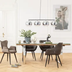 KARE24.se Karmstol Dream - Stol i Brun Sammet/Svarta Ben med Armstöd - KARE Design Online