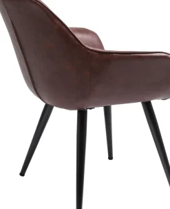 KARE24.se Karmstol Harry - Stol i Brunt Konstläder med Armstöd - KARE Design Outlet
