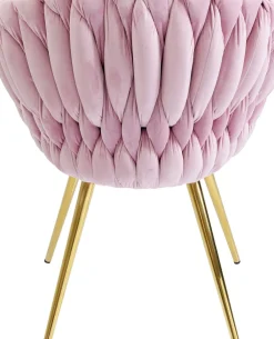KARE24.se Karmstol Knot - Stol i Puderrosa Sammet, med Armstöd - KARE Design Online