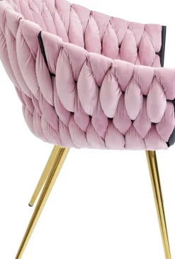 KARE24.se Karmstol Knot - Stol i Puderrosa Sammet, med Armstöd - KARE Design Online