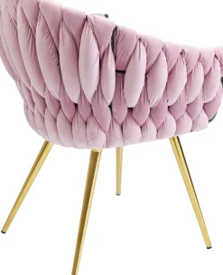 KARE24.se Karmstol Knot - Stol i Puderrosa Sammet, med Armstöd - KARE Design Online