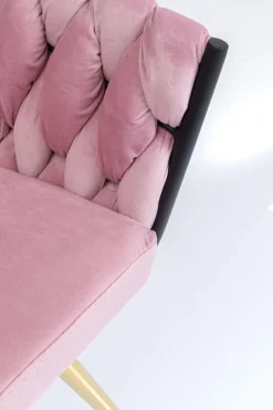 KARE24.se Karmstol Knot - Stol i Puderrosa Sammet, med Armstöd - KARE Design Online