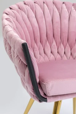 KARE24.se Karmstol Knot - Stol i Puderrosa Sammet, med Armstöd - KARE Design Online