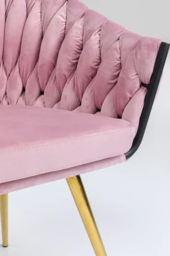 KARE24.se Karmstol Knot - Stol i Puderrosa Sammet, med Armstöd - KARE Design Online