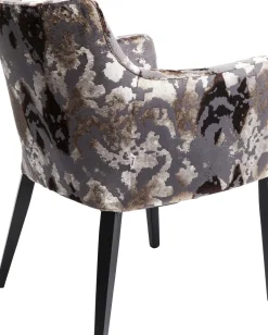 KARE24.se Karmstol Mode - Stol i Abstrakt Brun Sammet, med Armstöd - KARE Design Clearance
