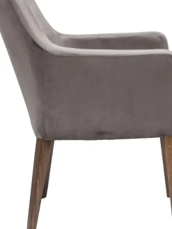 KARE24.se Karmstol Mode - Stol med Armstöd - Grå Sammet - KARE Design Outlet