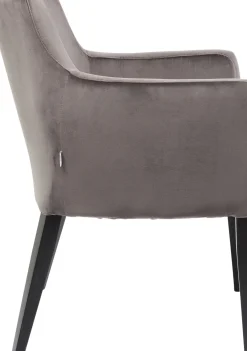 KARE24.se Karmstol Mode - Stol med Armstöd - Grå Sammet/Svart - KARE Design Online