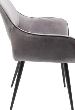 KARE24.se Karmstol San Fransisco - Stol med Armstöd - Grå Sammet/Svart - KARE Design Outlet