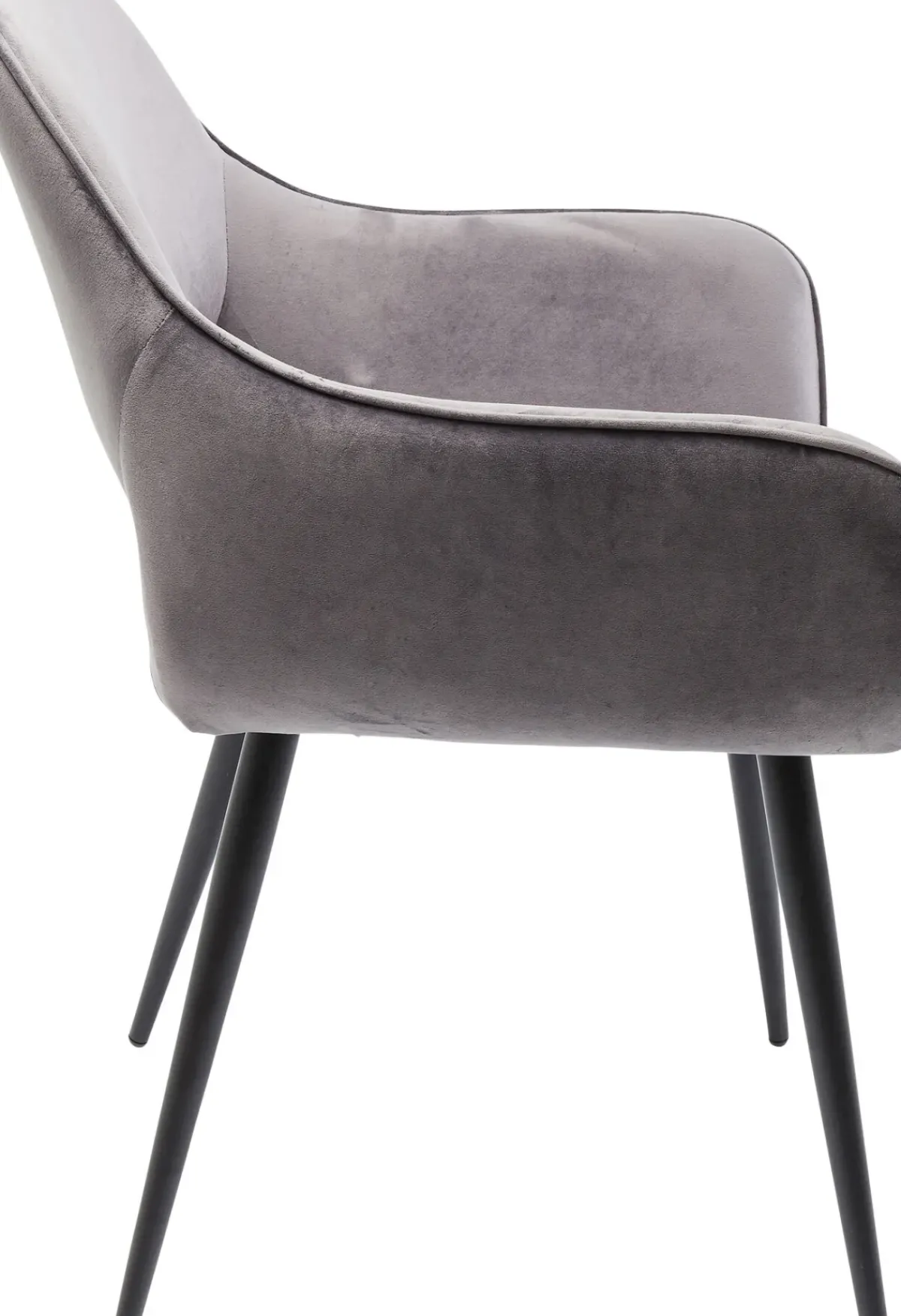 KARE24.se Karmstol San Fransisco - Stol med Armstöd - Grå Sammet/Svart - KARE Design Outlet