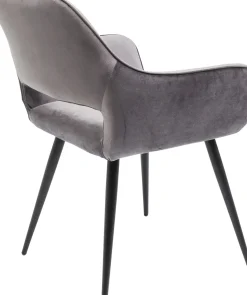 KARE24.se Karmstol San Fransisco - Stol med Armstöd - Grå Sammet/Svart - KARE Design Outlet