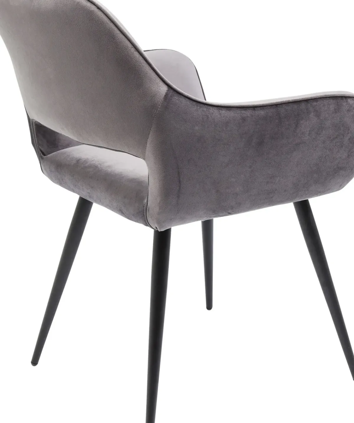KARE24.se Karmstol San Fransisco - Stol med Armstöd - Grå Sammet/Svart - KARE Design Outlet