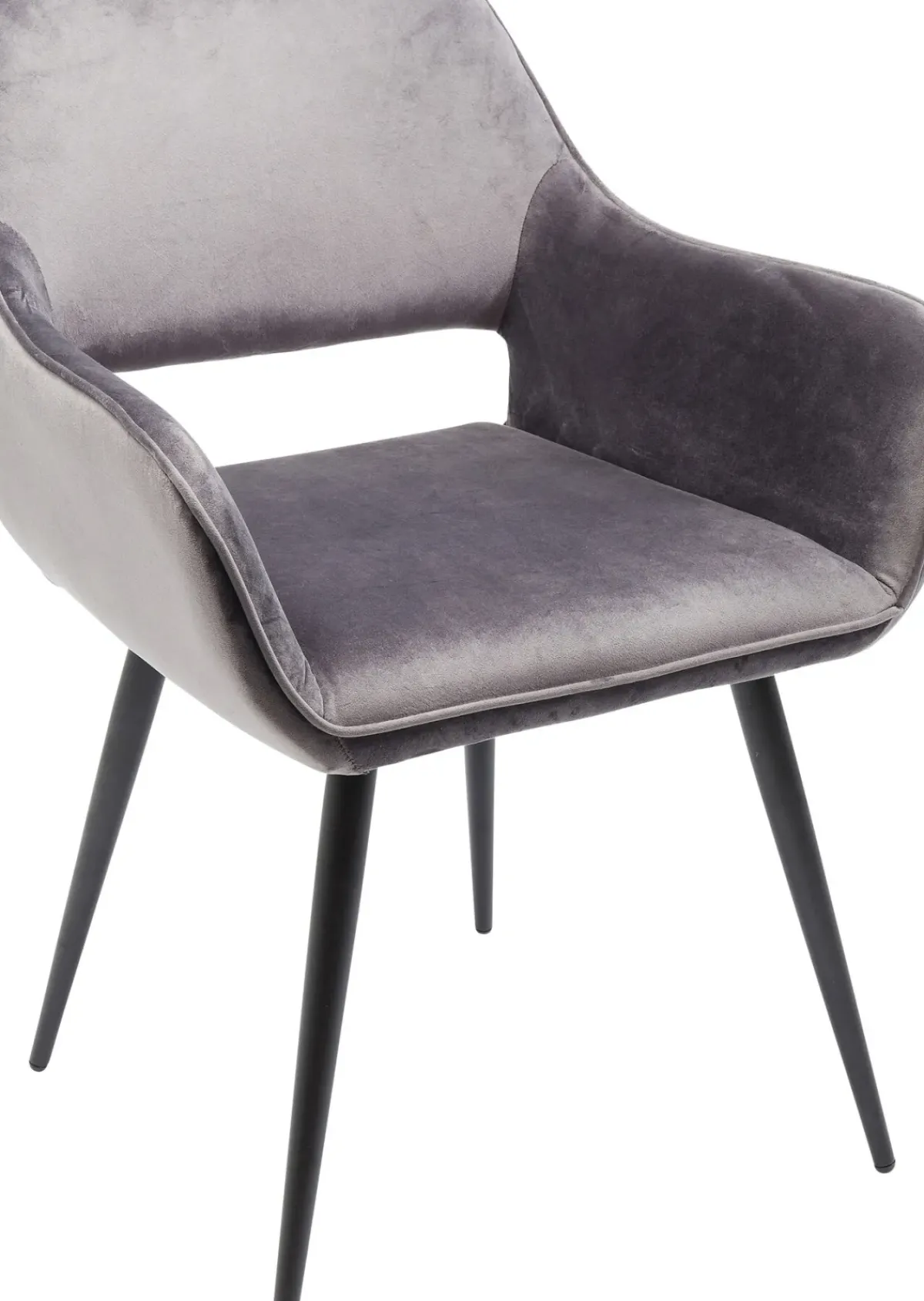 KARE24.se Karmstol San Fransisco - Stol med Armstöd - Grå Sammet/Svart - KARE Design Outlet