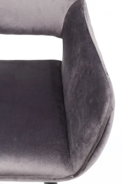 KARE24.se Karmstol San Fransisco - Stol med Armstöd - Grå Sammet/Svart - KARE Design Outlet