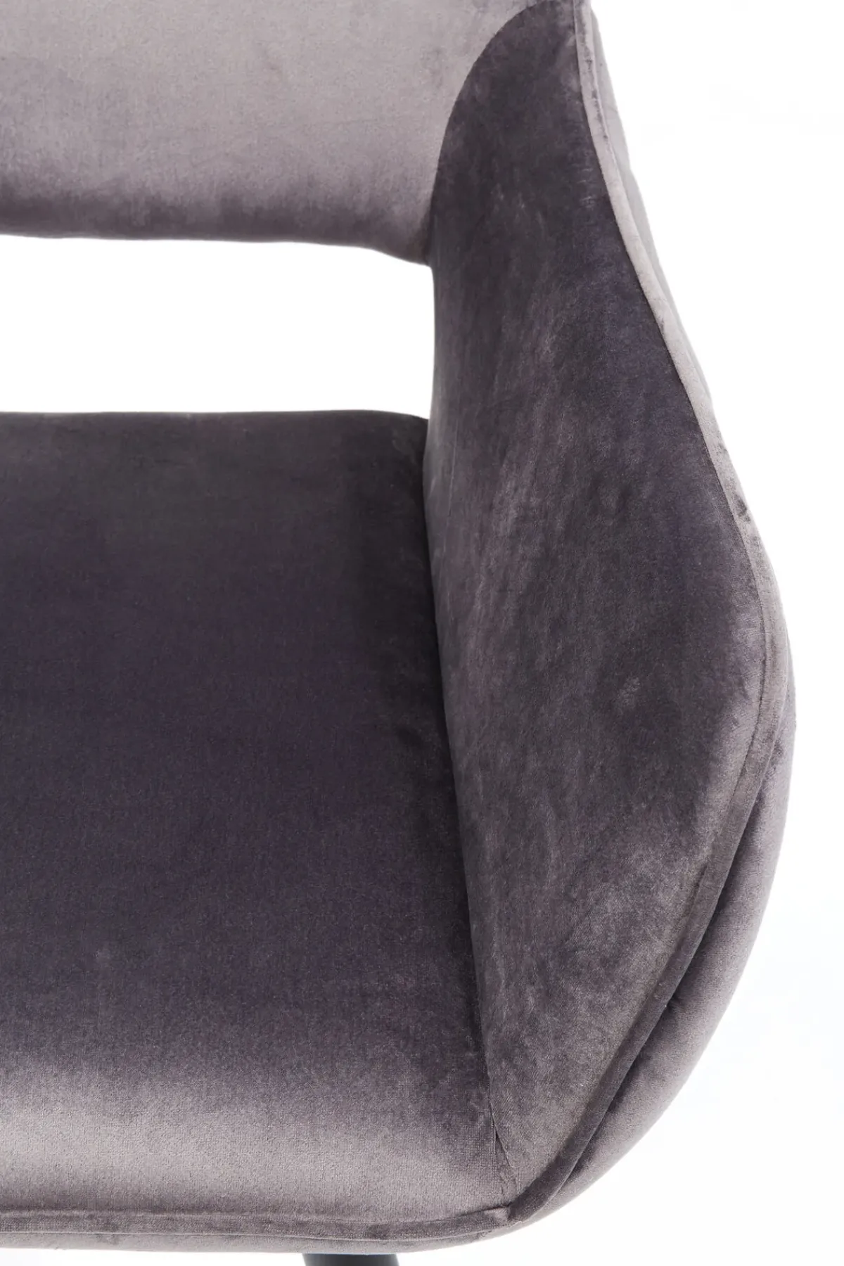 KARE24.se Karmstol San Fransisco - Stol med Armstöd - Grå Sammet/Svart - KARE Design Outlet