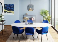 KARE24.se Karmstol San Fransisco - Stol med Armstöd - Blå Sammet/Svart - KARE Design Best