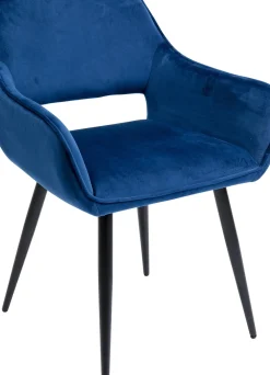 KARE24.se Karmstol San Fransisco - Stol med Armstöd - Blå Sammet/Svart - KARE Design Best