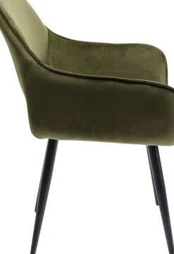 KARE24.se Karmstol San Fransisco - Stol med Armstöd - Mörkgrön Sammet/Svart - KARE Design Best