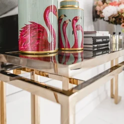 KARE24.se Konsolbord Gold Rush - Guld/Glas, 76x160cm - KARE Design Hot
