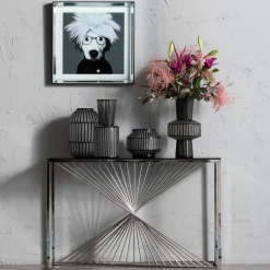 KARE24.se Konsolbord Laser Silver - Silver/Glas , 78x120cm - KARE Design Sale