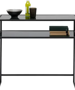 KARE24.se Konsolbord Loft - Svart Stål/Glas, 80x85cm - KARE Design Outlet