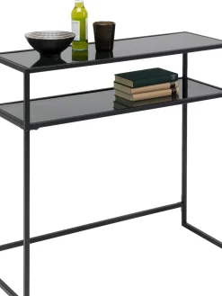 KARE24.se Konsolbord Loft - Svart Stål/Glas, 80x85cm - KARE Design Outlet