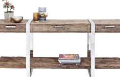 KARE24.se Konsolbord Rustico - Grovt Trä/Krom, 80x180cm - KARE Design Outlet