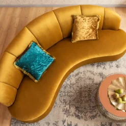 KARE24.se Kudde Cannes - Gul Sammet, 45x45cm - KARE Design Outlet