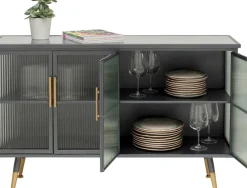 KARE24.se La Gomera - Sideboard Grafitgrå/Räfflat Glas, 75x120cm - KARE Design Hot