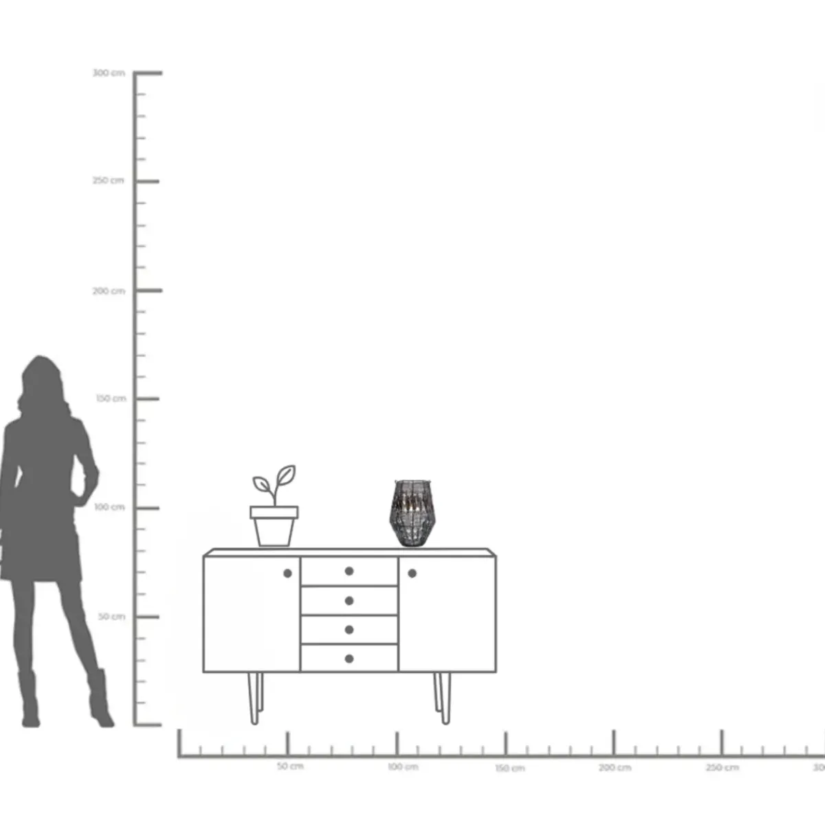 KARE24.se Ljuslykta Hayat - Svart 33cm - KARE Design