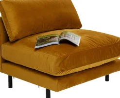 KARE24.se Loungefåtölj Discovery - Sammet Bärnsten, 100cm - KARE Design Best