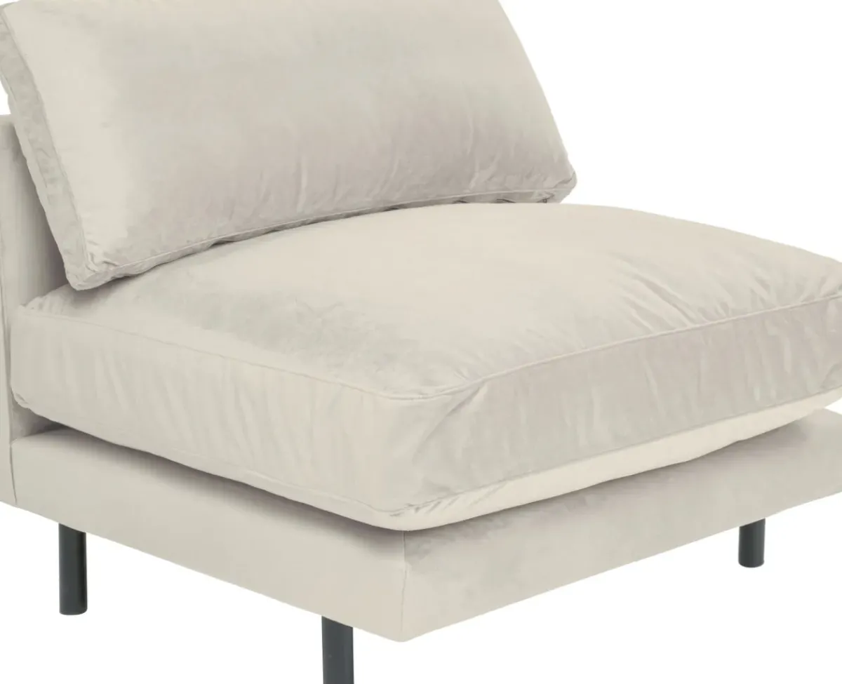 KARE24.se Loungefåtölj Discovery - Sammet Creme, 100cm - KARE Design Discount